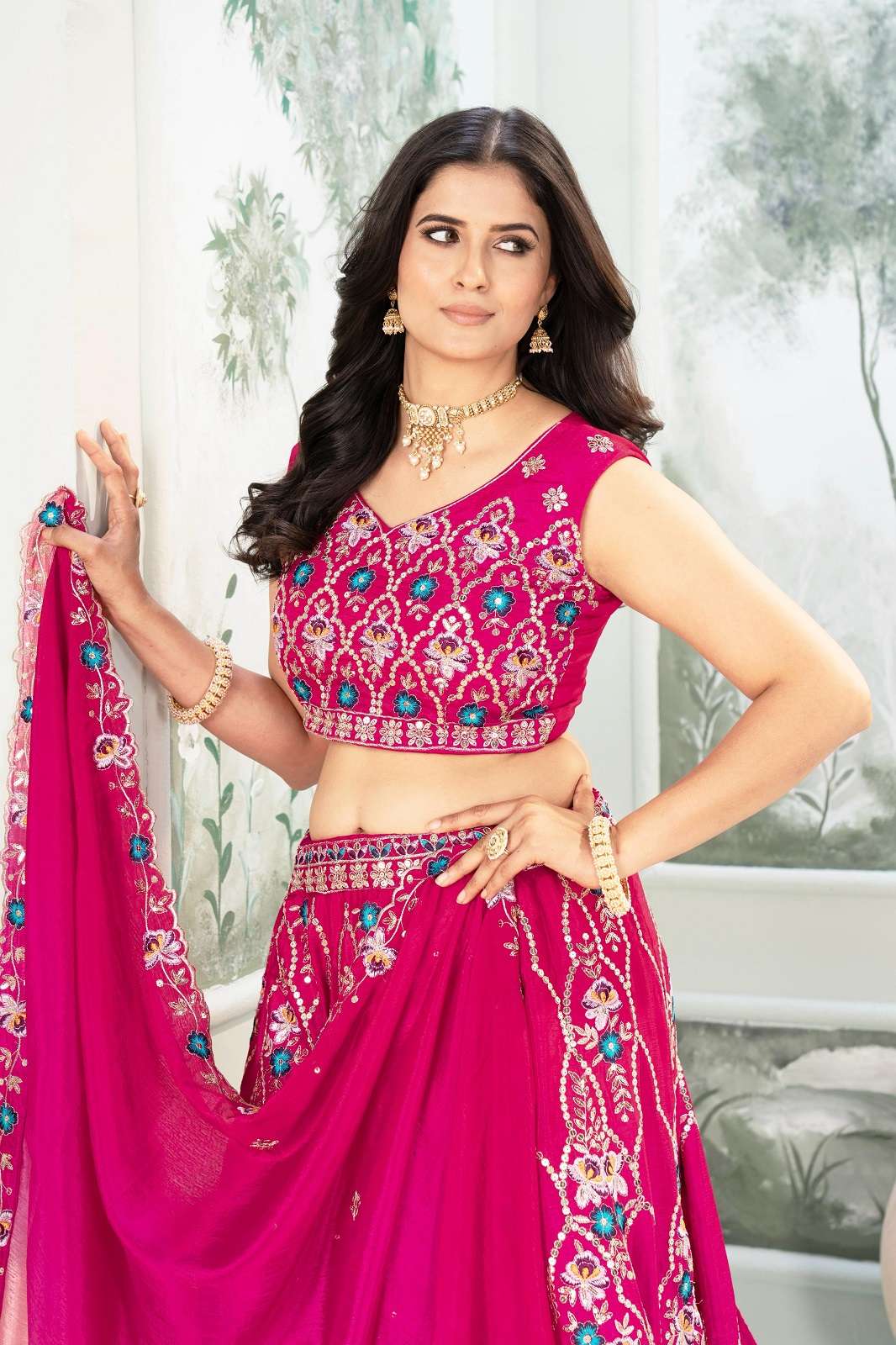 SHRI BALAJI ZAARIVAAH 5117 CHINON EMBROIDERED LEHENGAS