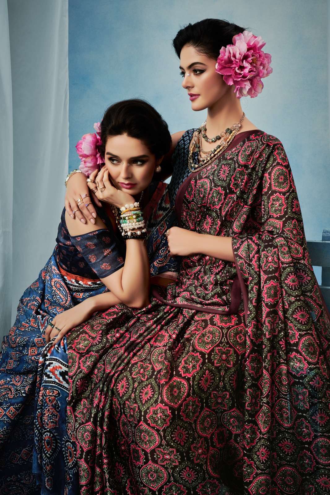 SOSY AJRAKH SILK 71 TO 76 PRINTED SATIN GEORGETTE SAREES
