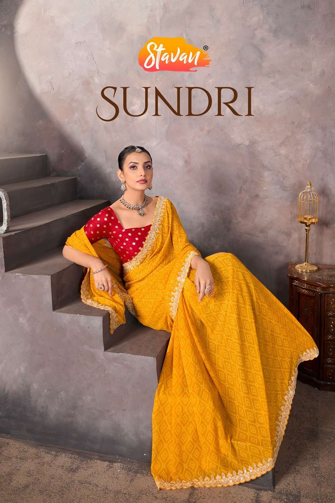 STAVAN SUNDRI SOFT GEORGETTE EMBROIDERED DESIGNER SAREES