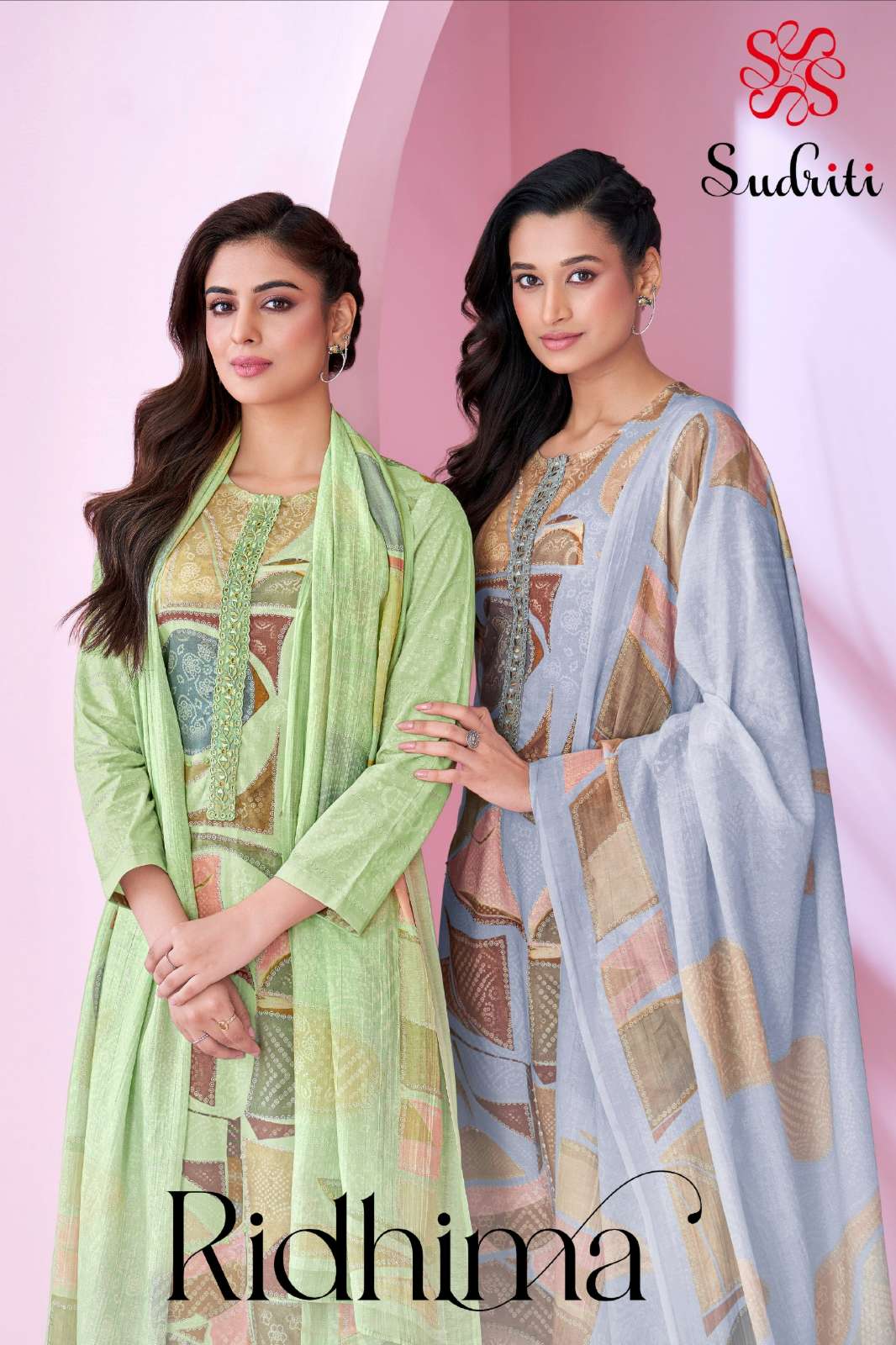 SUDRITI RIDHIMA PURE COTTON LAWN DIGITAL PRINTED SUIT WITH KHATLI WORK