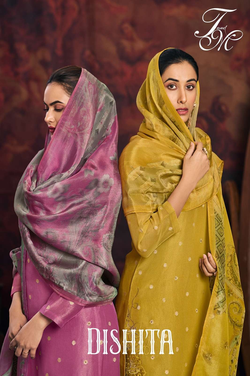 T&M DISHITA JAQUARD EMBROIDERED HAND WORKED SUITS