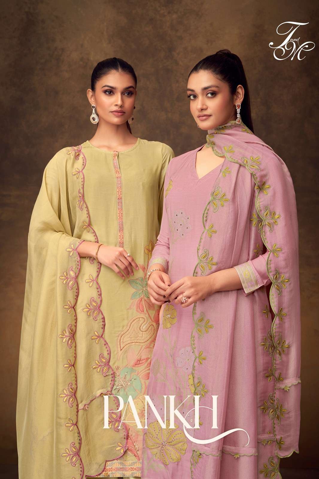T&M PANKH PURE MUSLINE FANCY HAND WORKED SUITS