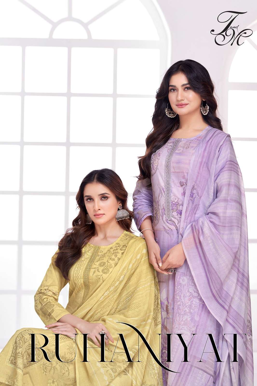T&M RUHANIYAT PURE COTTON HAND WORKED SUITS