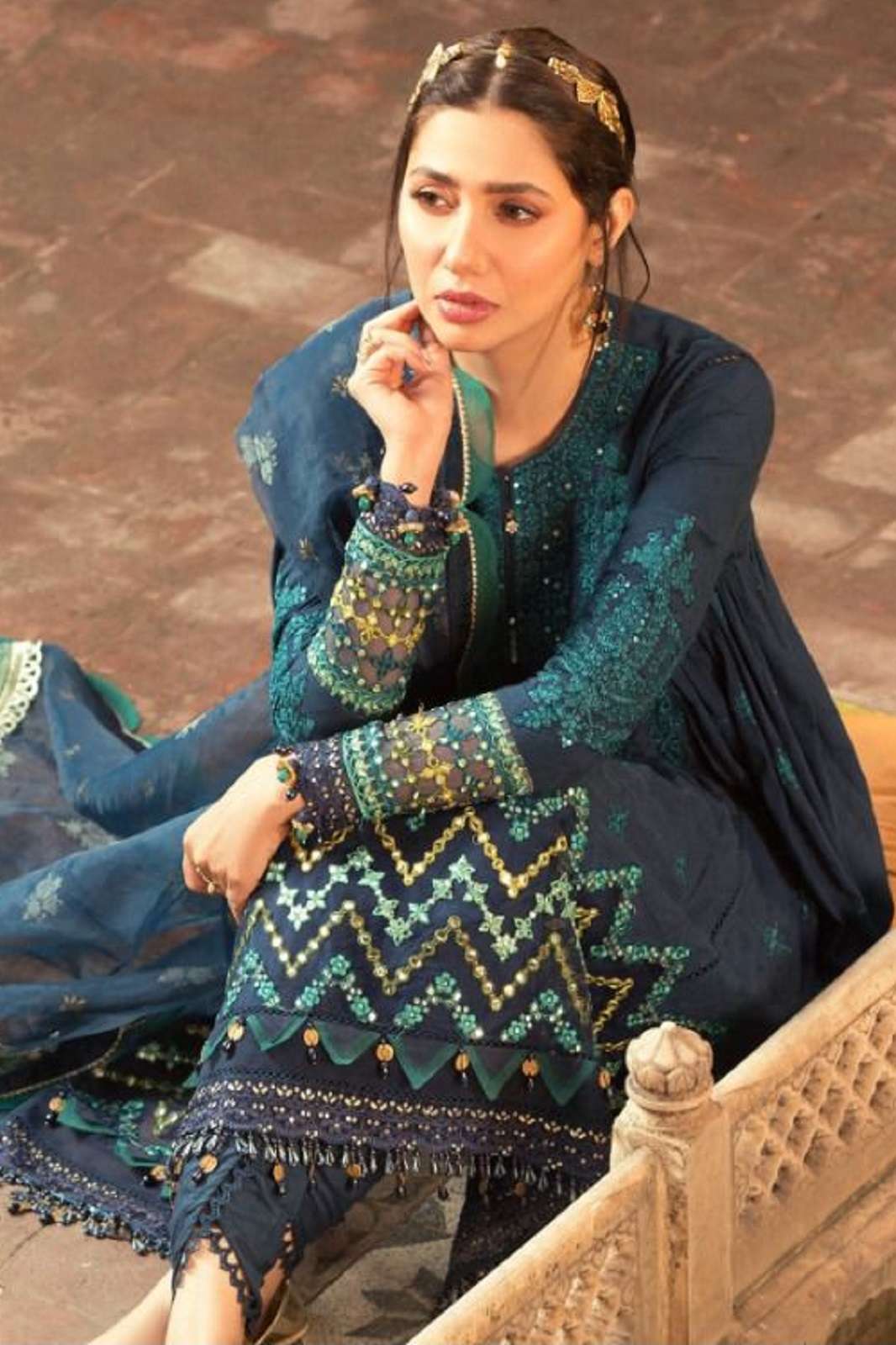 TAJ CREATION TAJ 450 COTTON PRINT EMBROIDERED SUITS