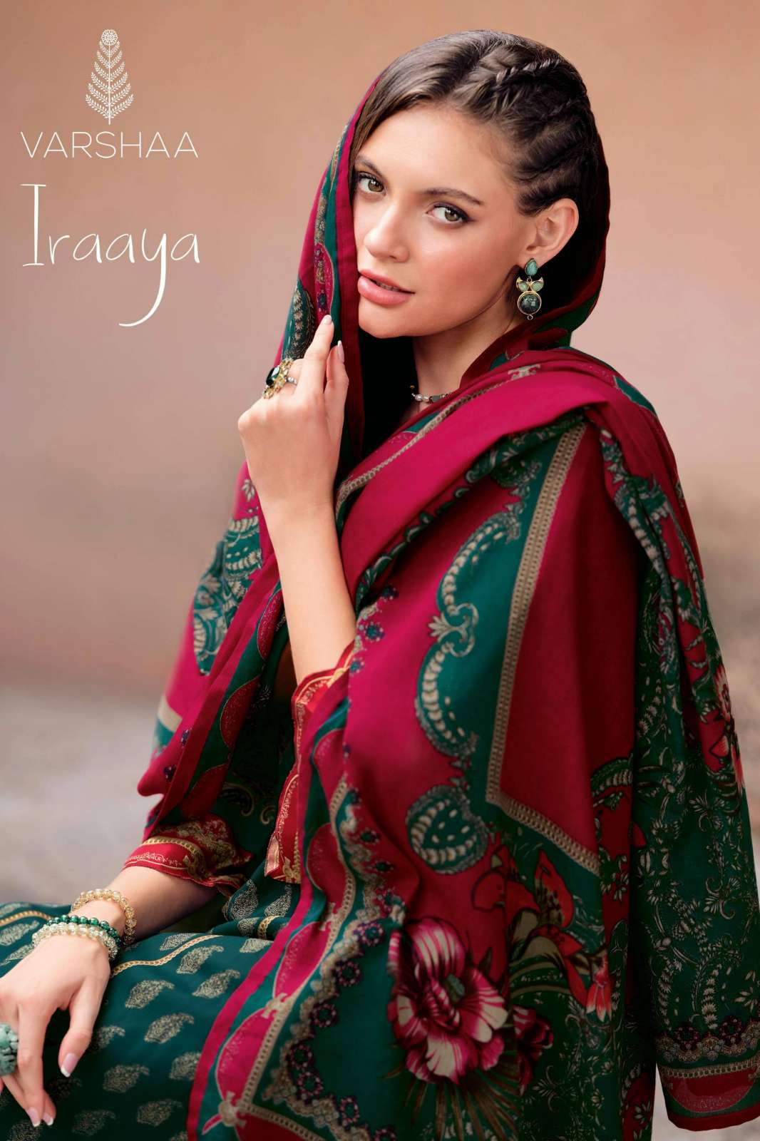 VARSHAA IRAAYA MODAL COTTON PRINTED SUIT WITH EMBROIDERY WORK