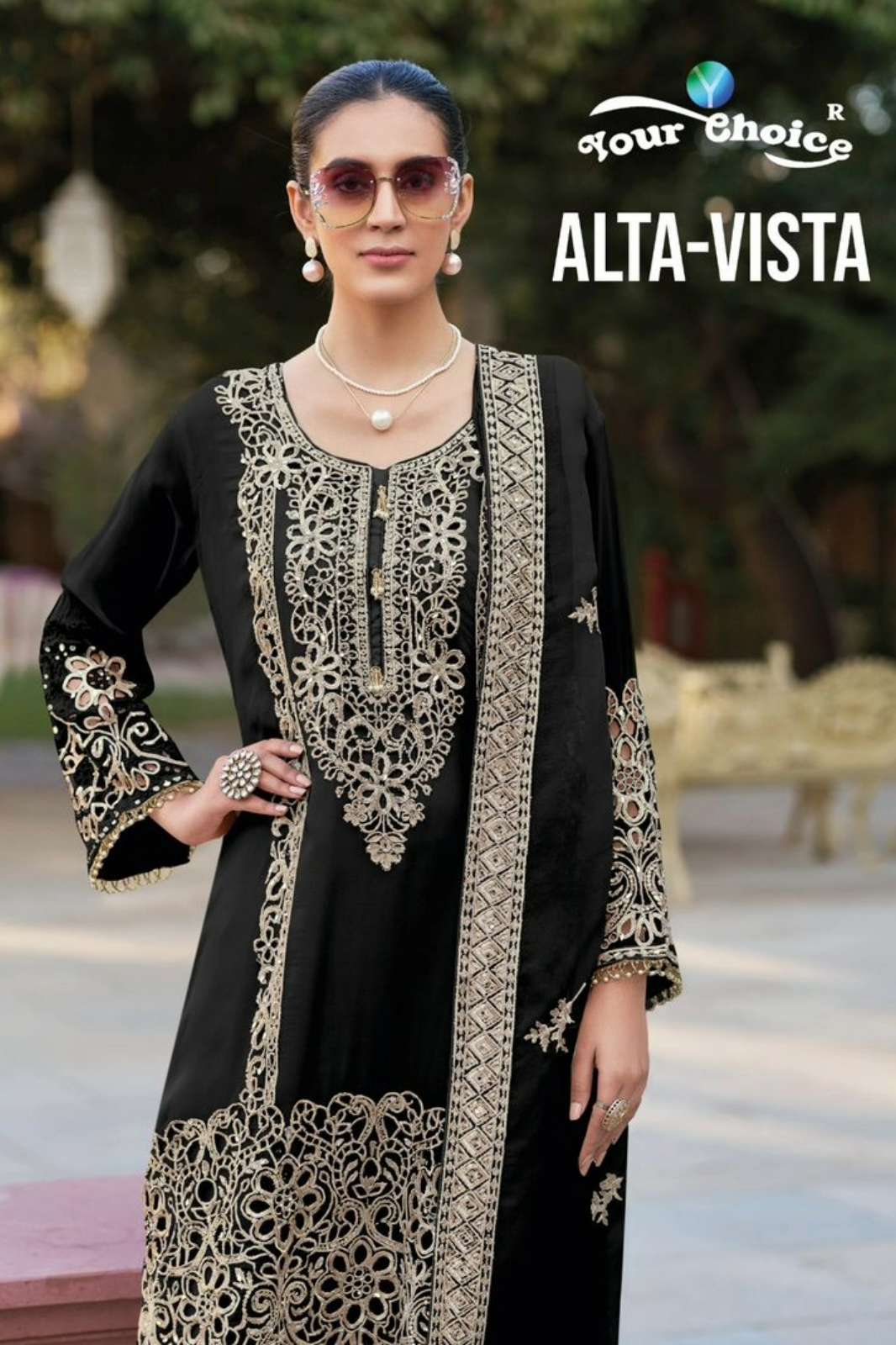 Your choice Alta Vista Designer Party Wear Heavy Chinon Suit