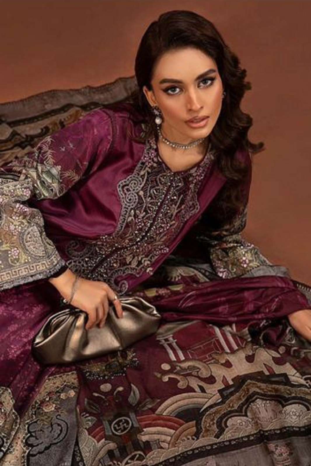 ZIAAZ DESIGNS 635 VISCOSE CREPE PRINTED PAKISTANI SUITS