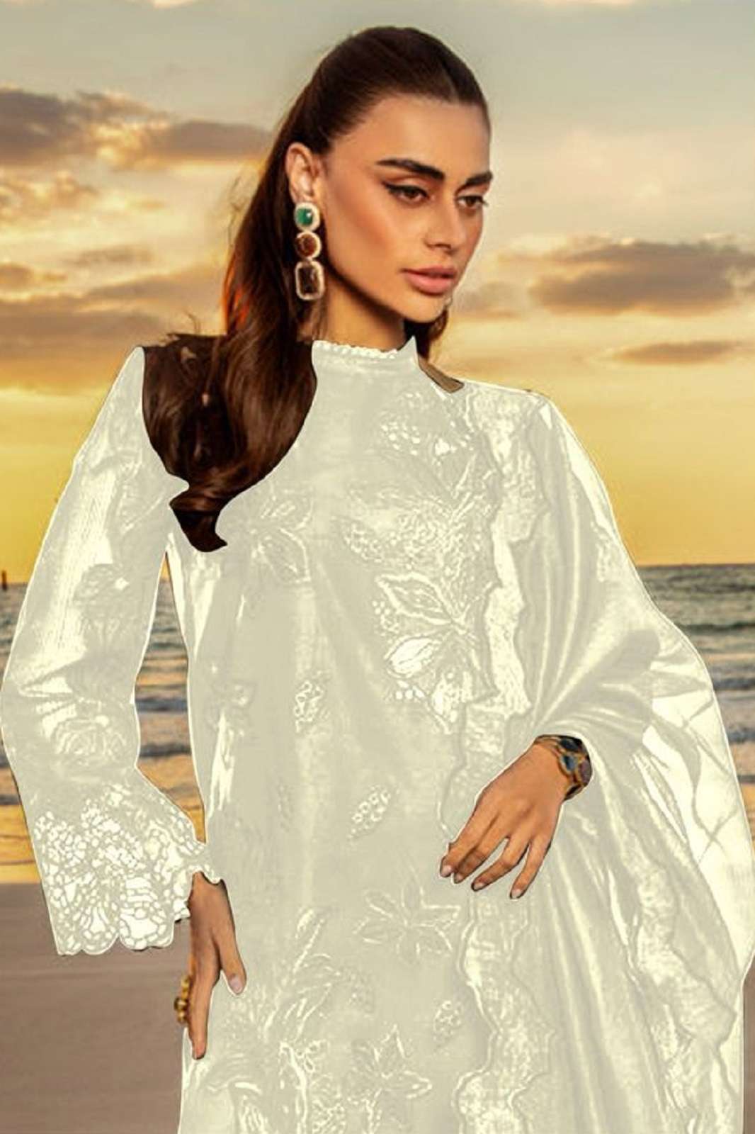 ZIAAZ DESIGNS 907 RAYON COTTON EMBROIDERED SUITS