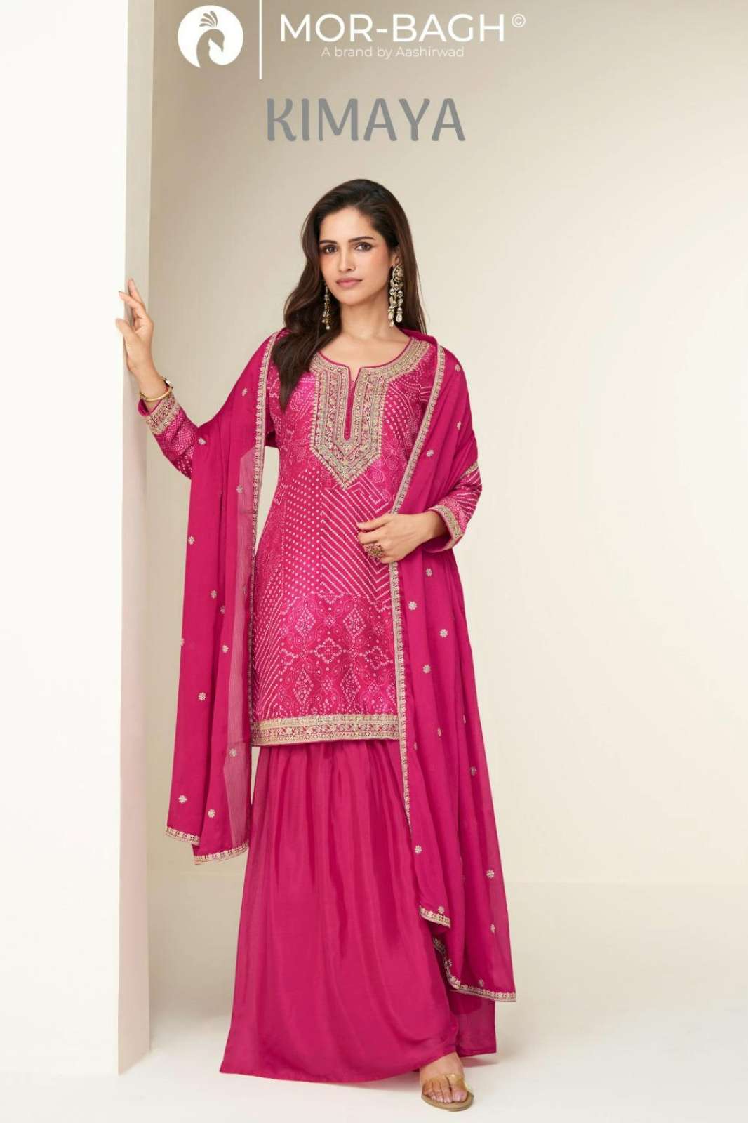 AASHIRWAD KIMAYA READY TO WEAR PREMIUM CHINON SILK SUIT