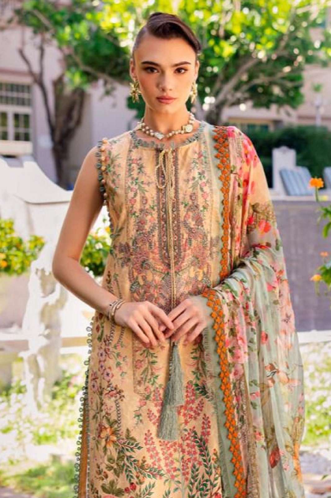 AFFAN CREATION C 14 LAWN DIGITALLY PRINTED DRESS MATERIALS