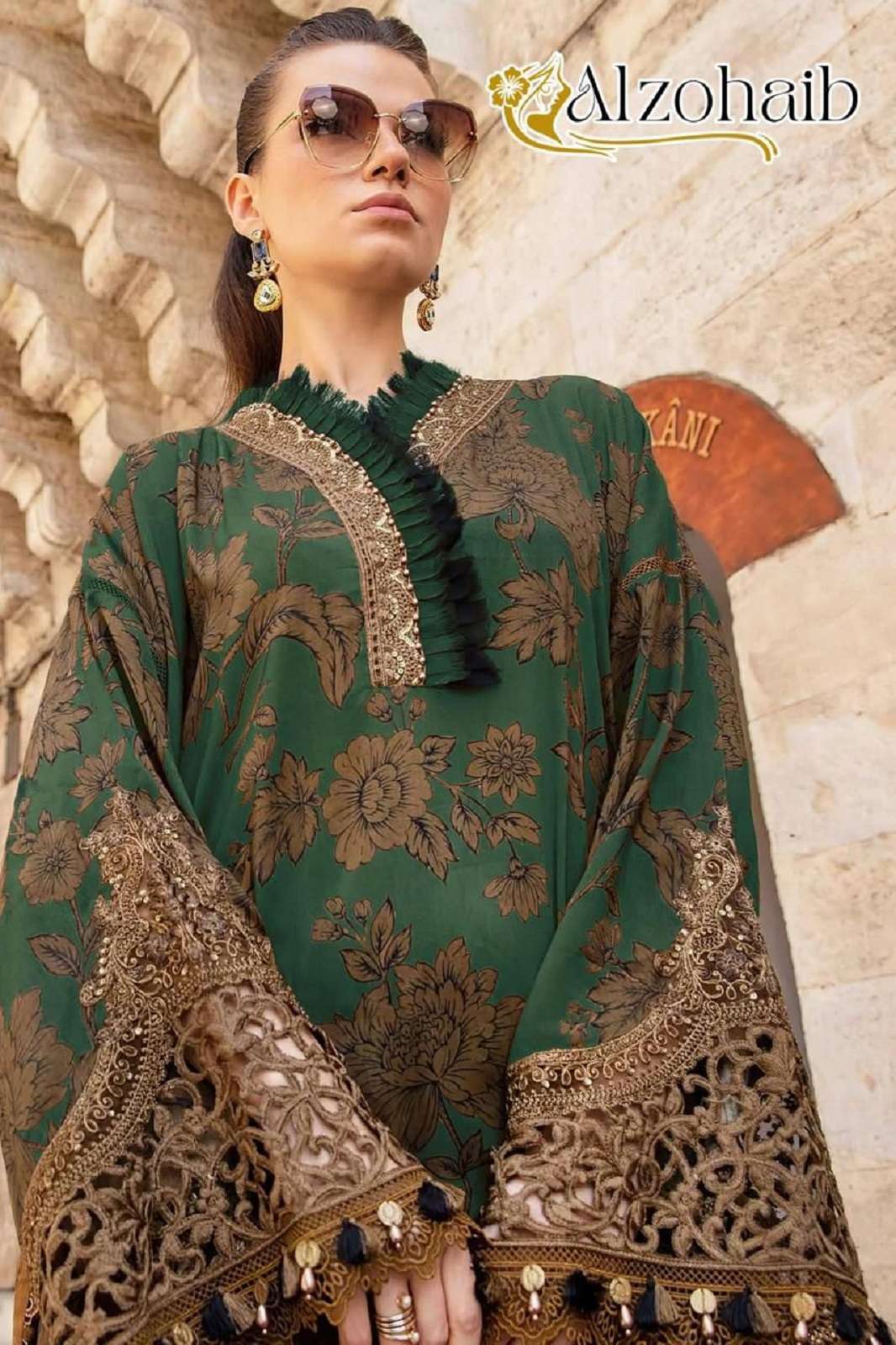 AL ZOHAIB 1084 - 1085  PURE COTTON EMBROIDERED SUITS