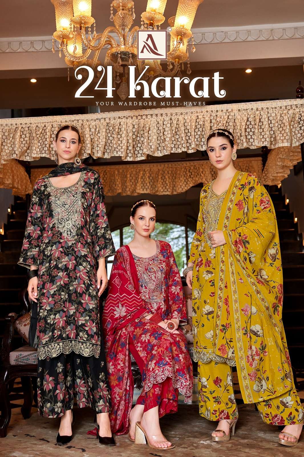 ALOK SUITS 24 KARAT VISCOSE RAYON EMBROIERED DRESS MATERIALS
