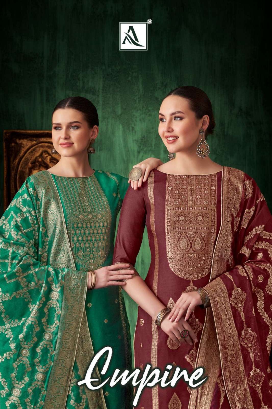 ALOK SUITS EMPIRE JAQUARD HAND WORKED DRESS MATERIALS