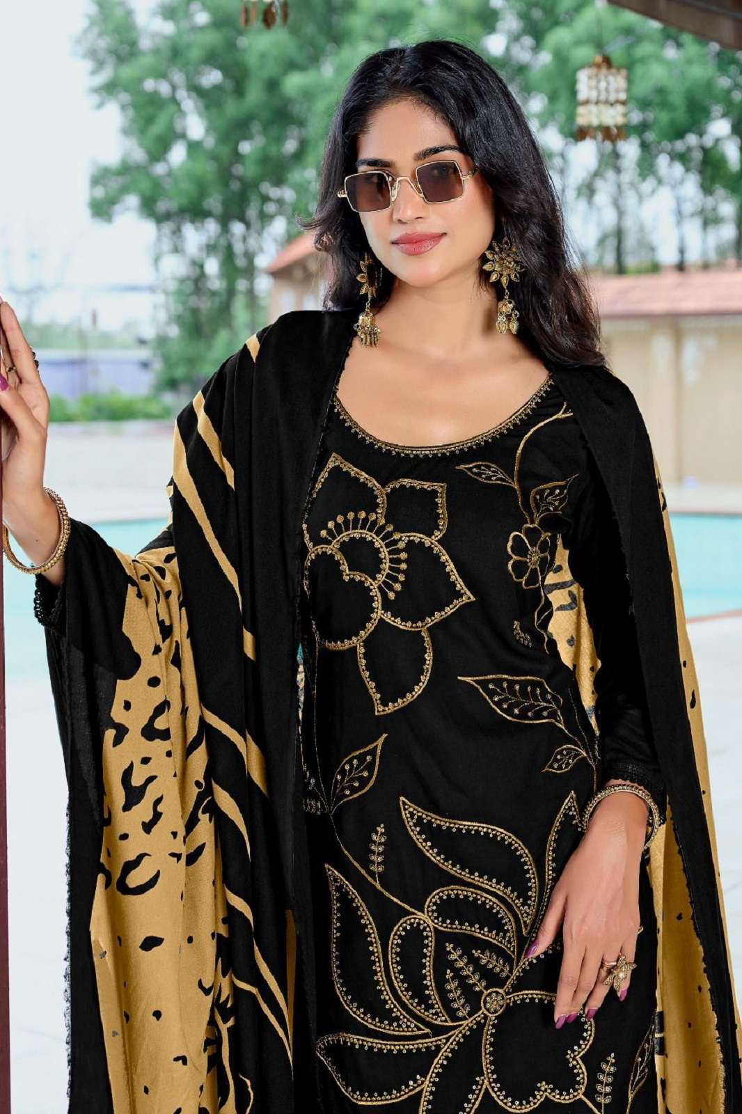 AMATMAL TILOKCHAND RAYON EMBROIERED DRESS MATERIALS