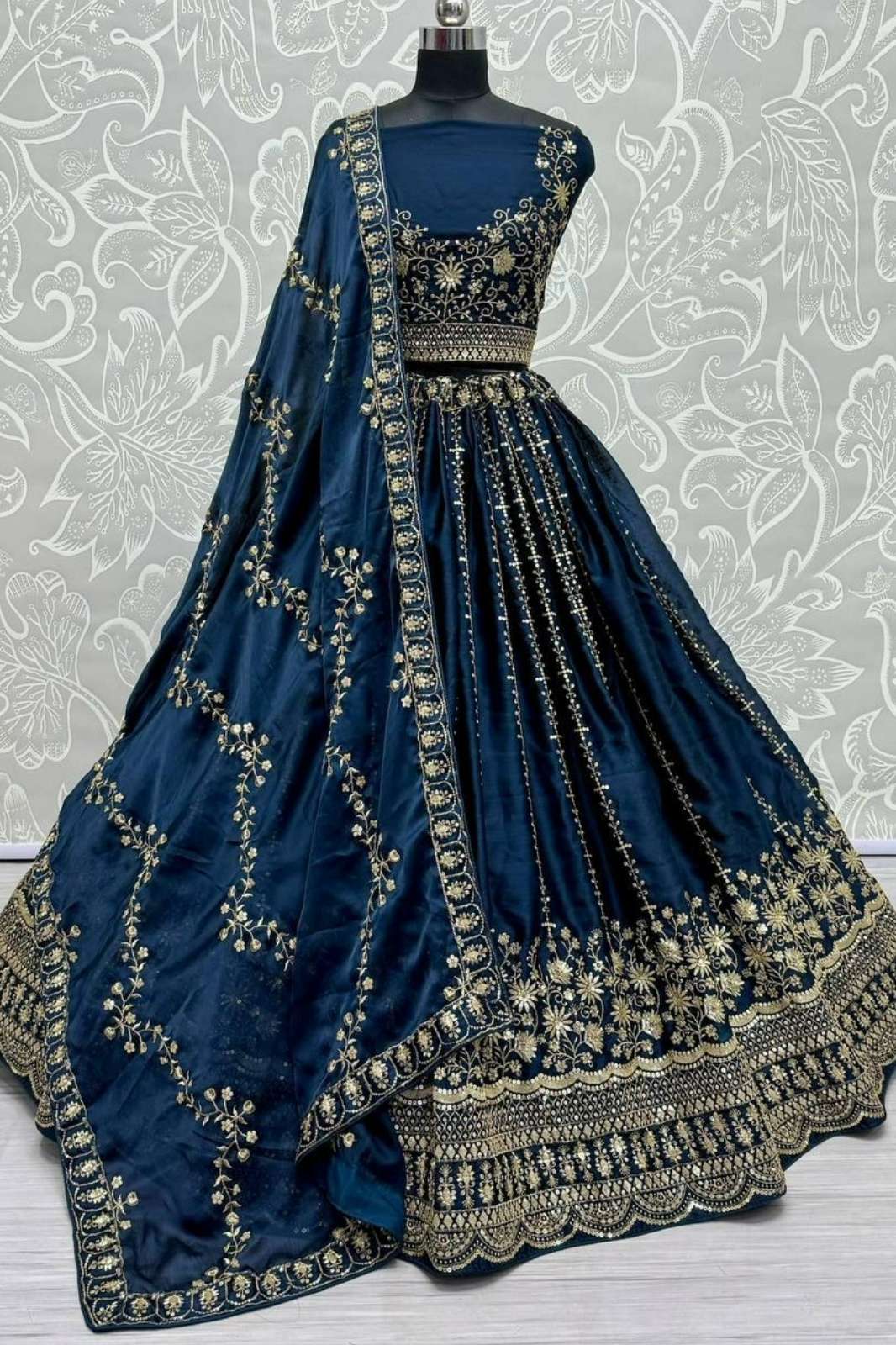 Anjani Arts 2670 Beautiful Satin Chiffon Embroidered Party Wear Lehenga choli