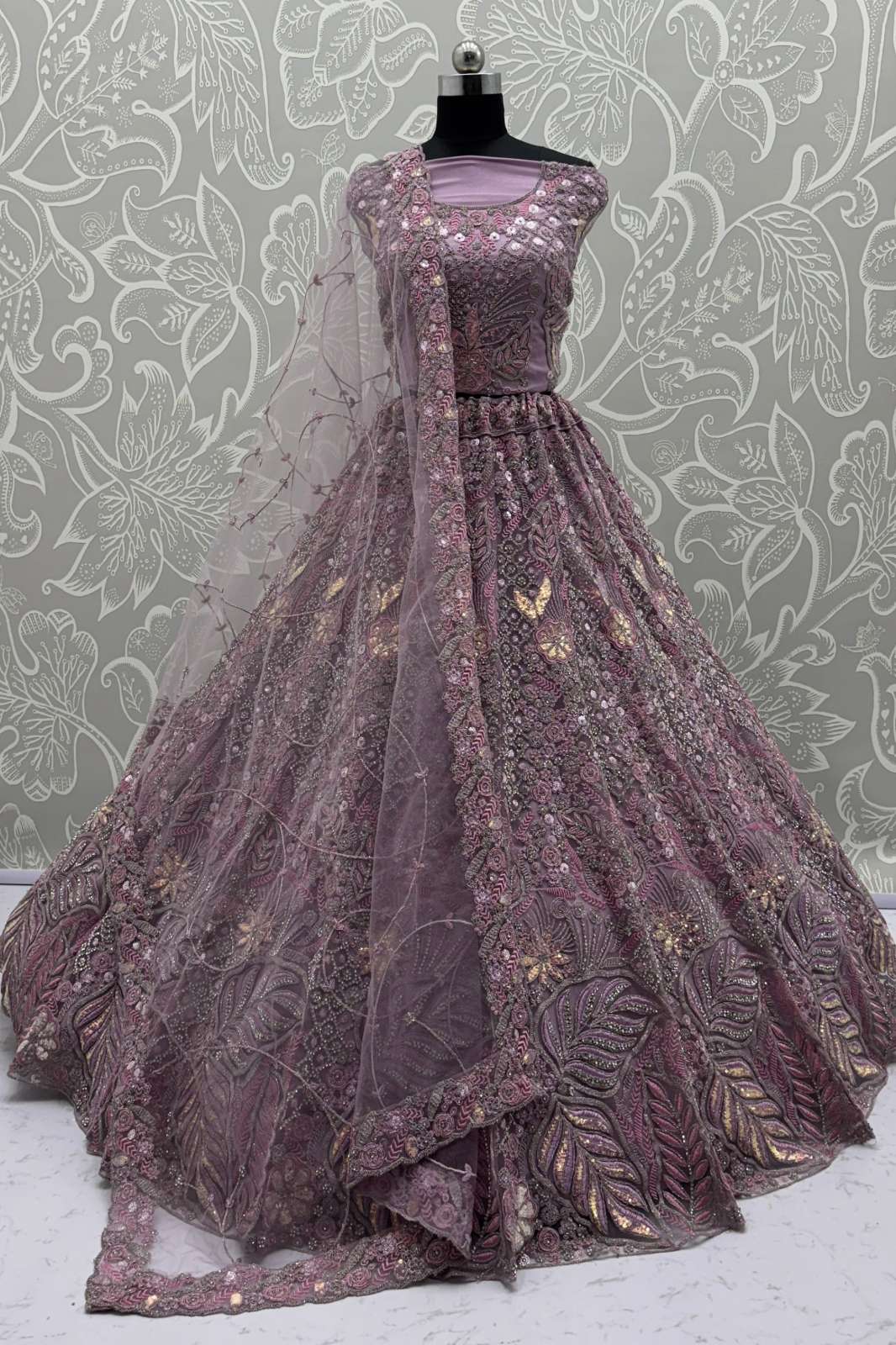 Anjani Arts 2872 Beautiful Net Embroidered Wedding Wear Lehenga choli
