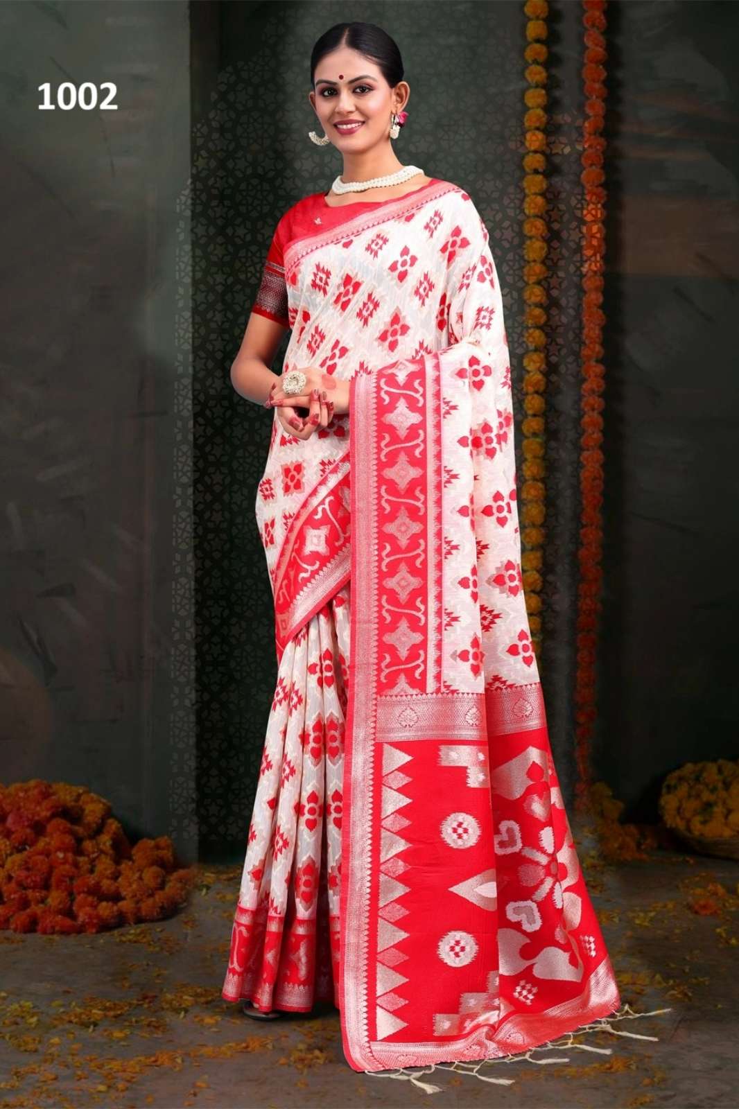 ASTITA DEVISTUTI INDIAN FESTIVAL WEAR DESIGNER LINEN COTTON SAREE