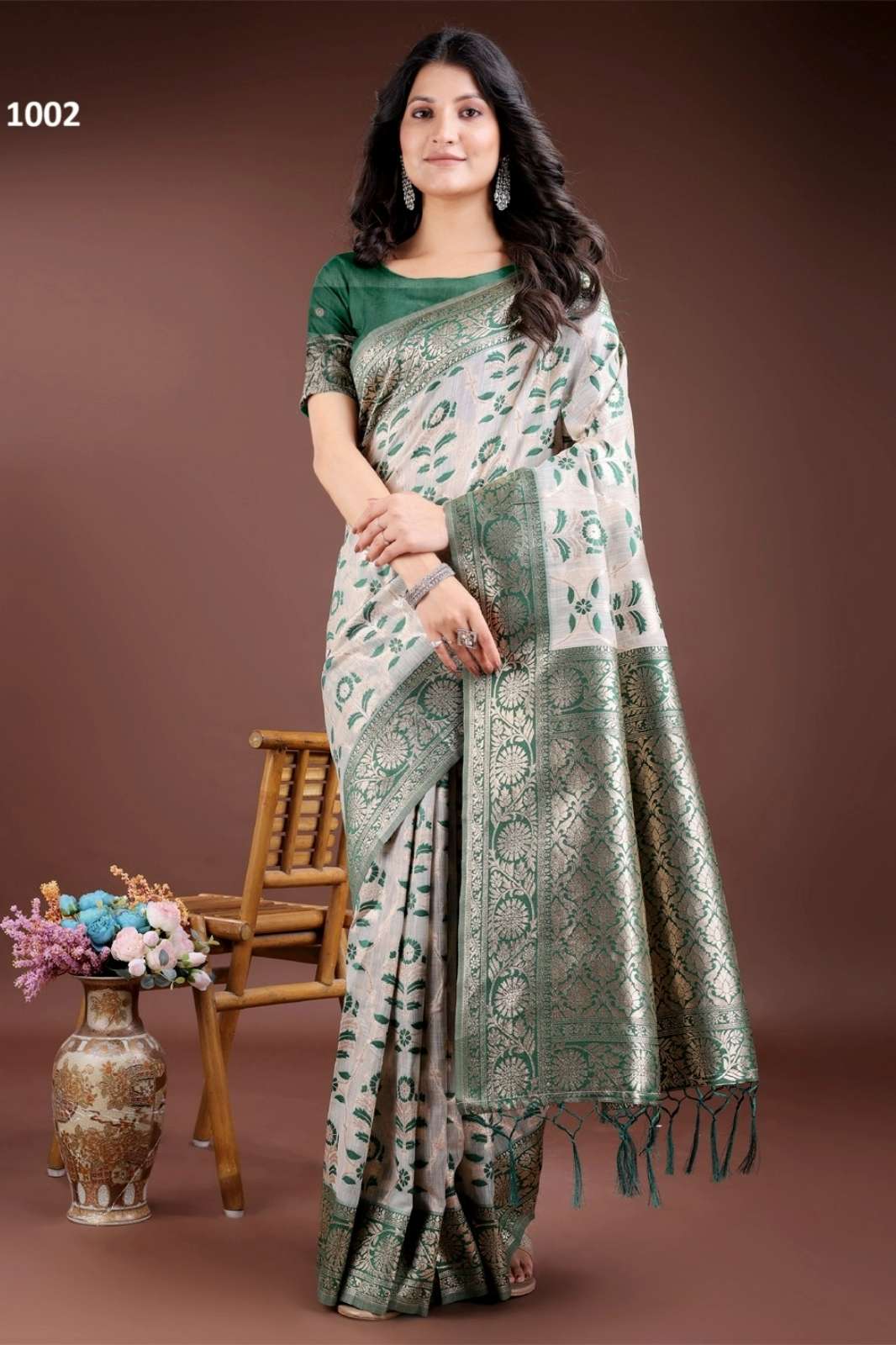 ASTITA LINEN QUEEN VOL 08 INDIAN WOMEN LINEN COTTON SAREE