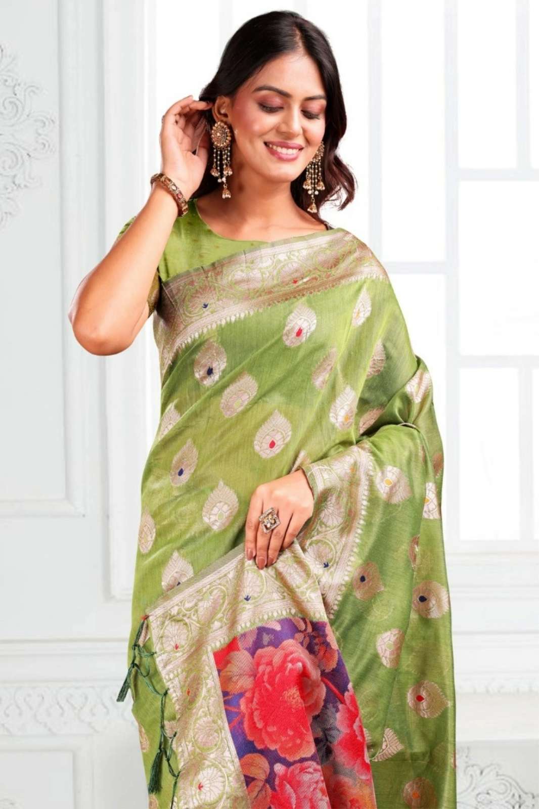 Astita Suhani Uniform Wear Linen Cotton Saree