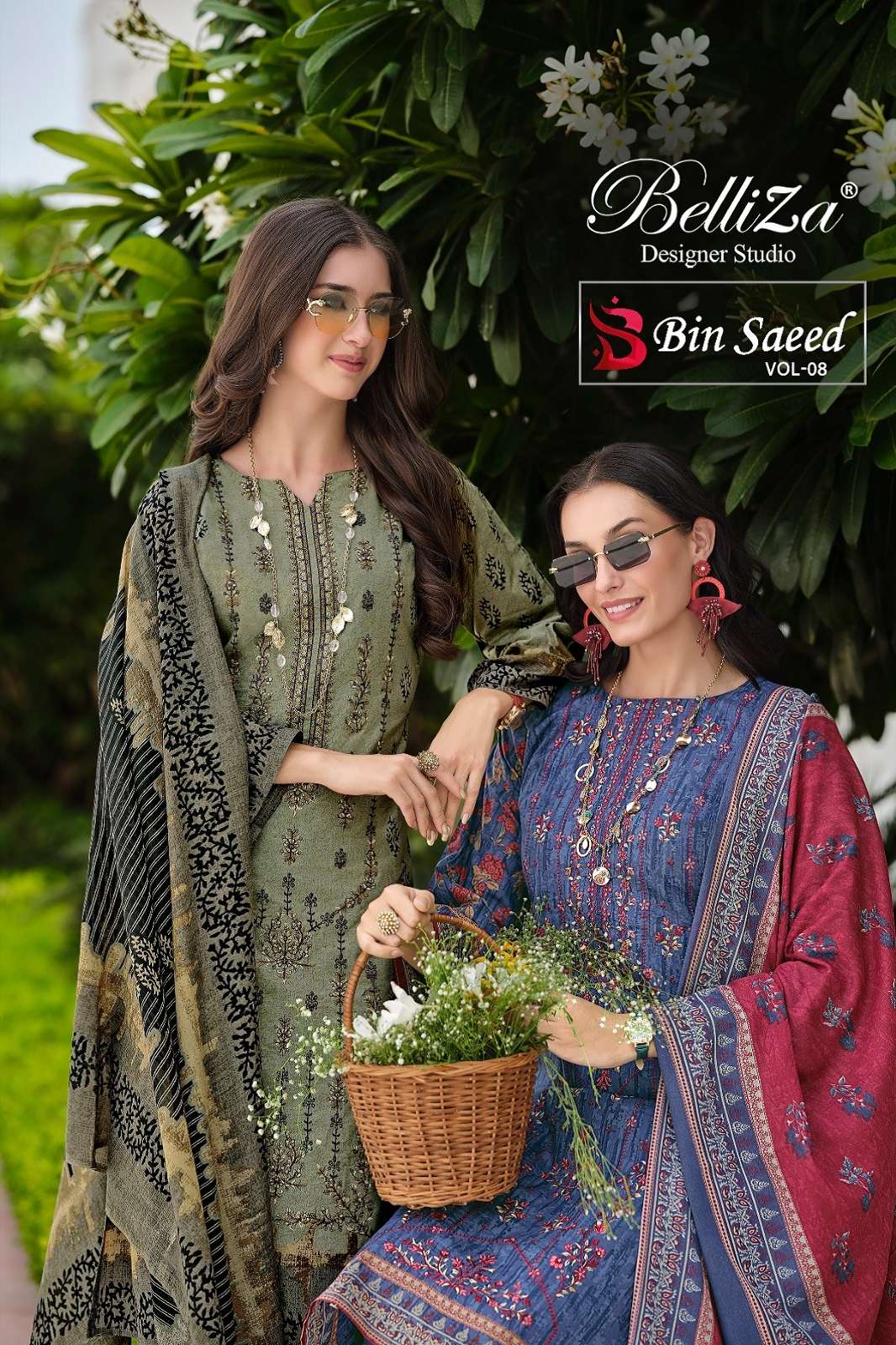 BELLIZA DESIGNER BIN SAEED VOL 8 COTTON DIGITALLY PRINTED DRESS MATERIALS