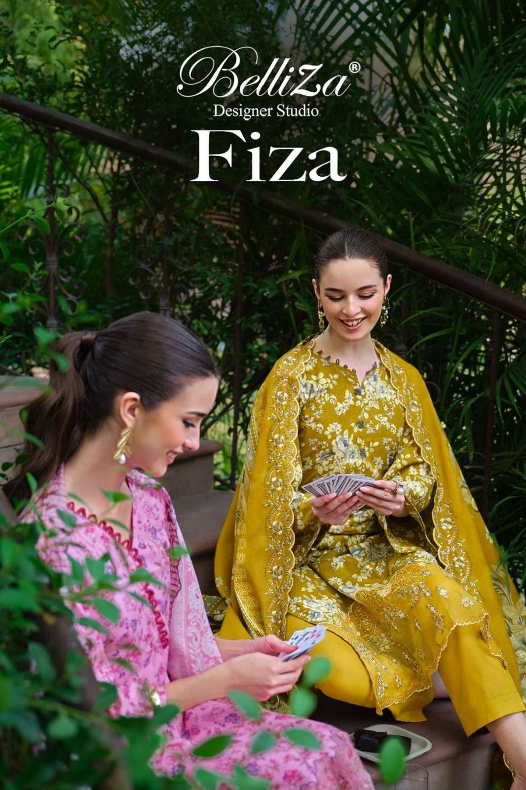  BELLIZA DESIGNER FIZA COTTON EMBROIDERED DRESS MATERIALS
