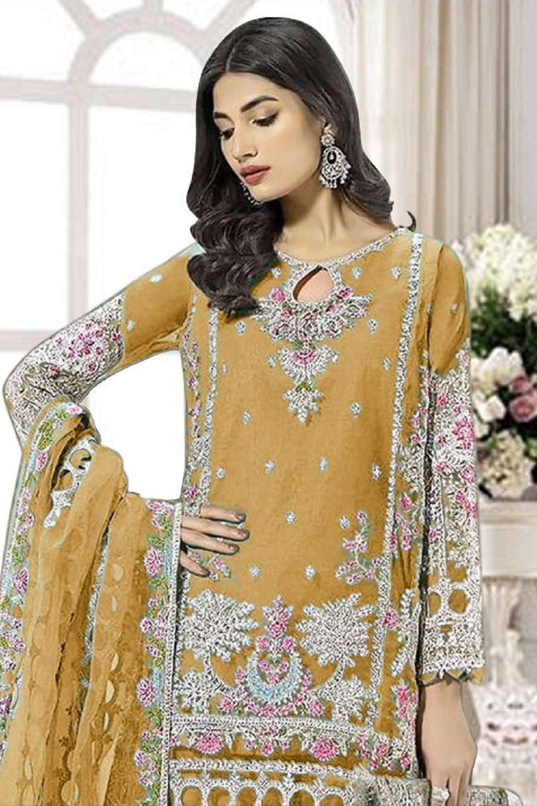 BILQIS B 106 ORGANZA HEAVY EMBROIDERED SUITS