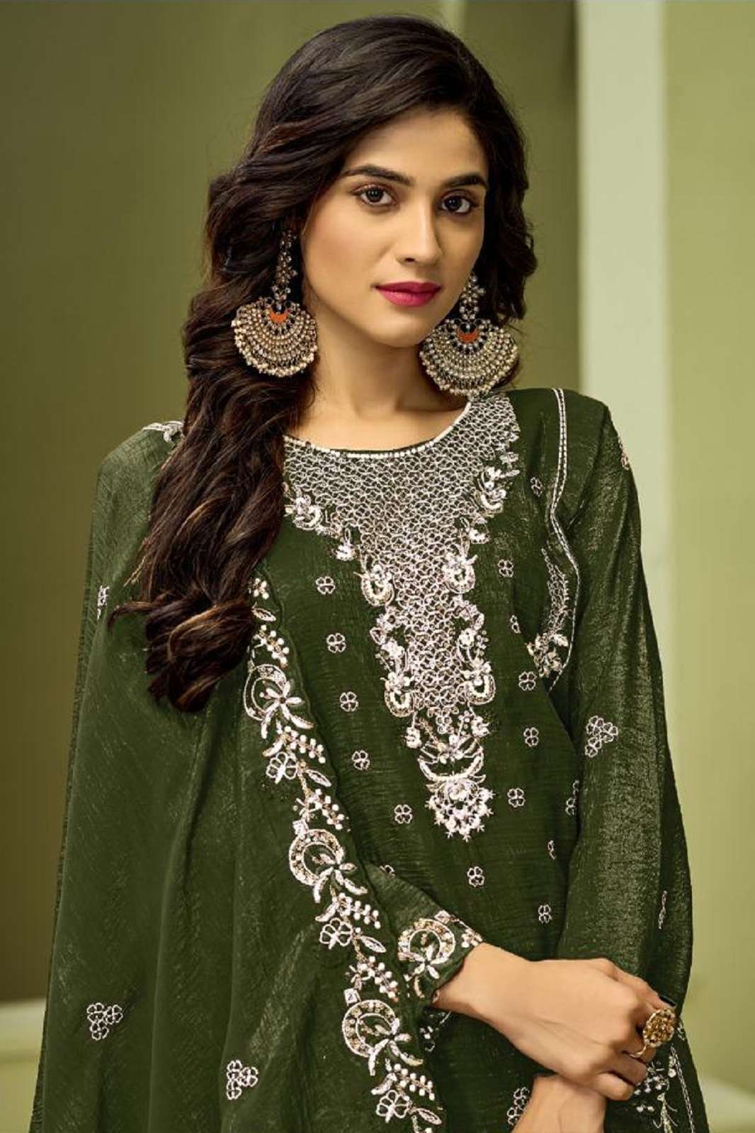 BILQIS B 168 A TO D CRUNCHY EMBROIDERED SUITS