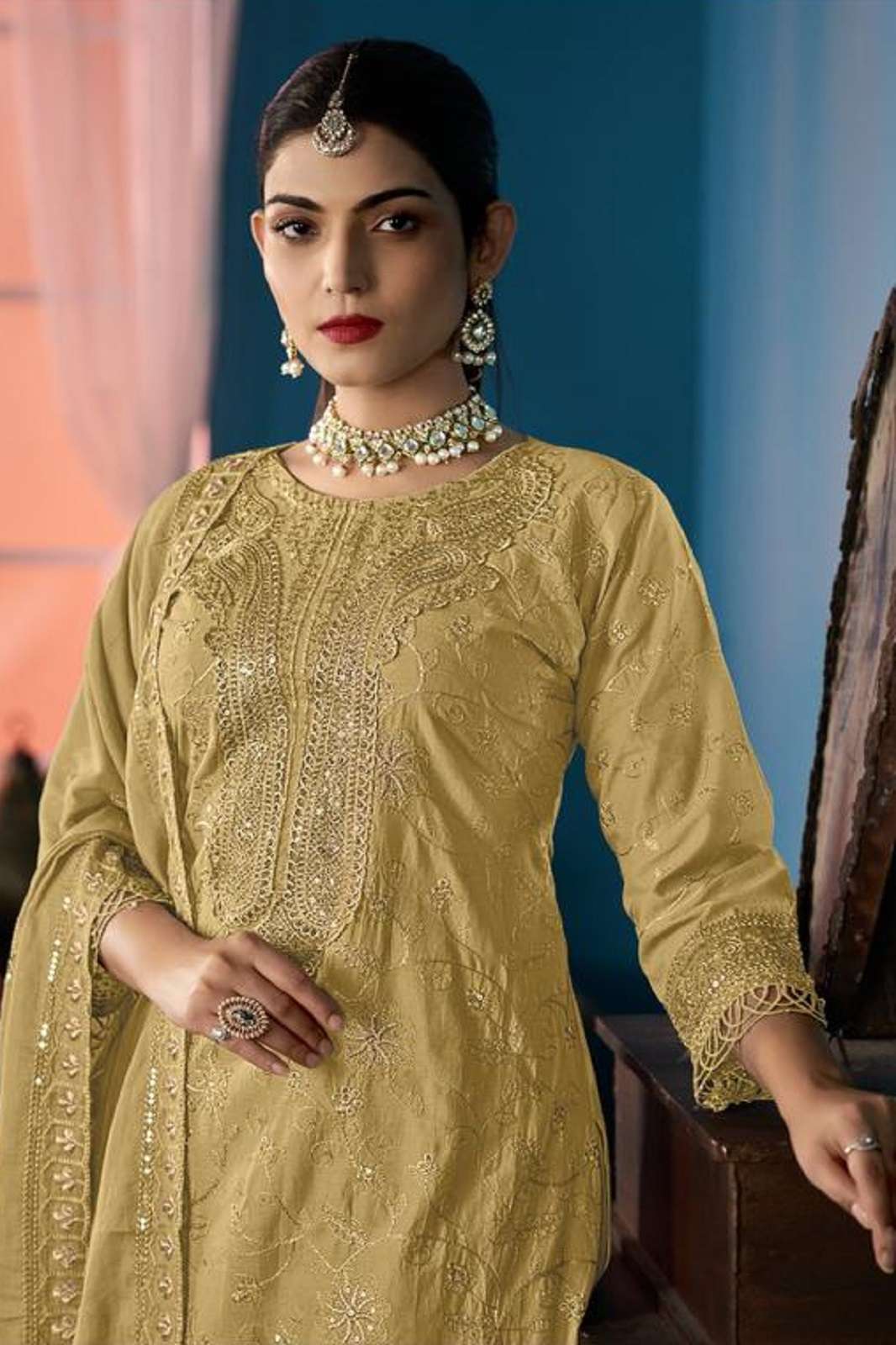 BILQIS B 204 A TO D COTTON EMBROIERED DRESS MATERIALS