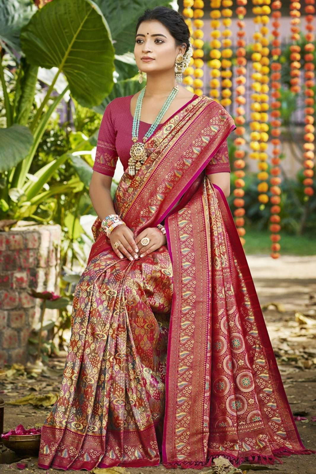 Bunawat Chaturi Silk Vol 02 Dharmavaram Silk Designer Pooja Saree