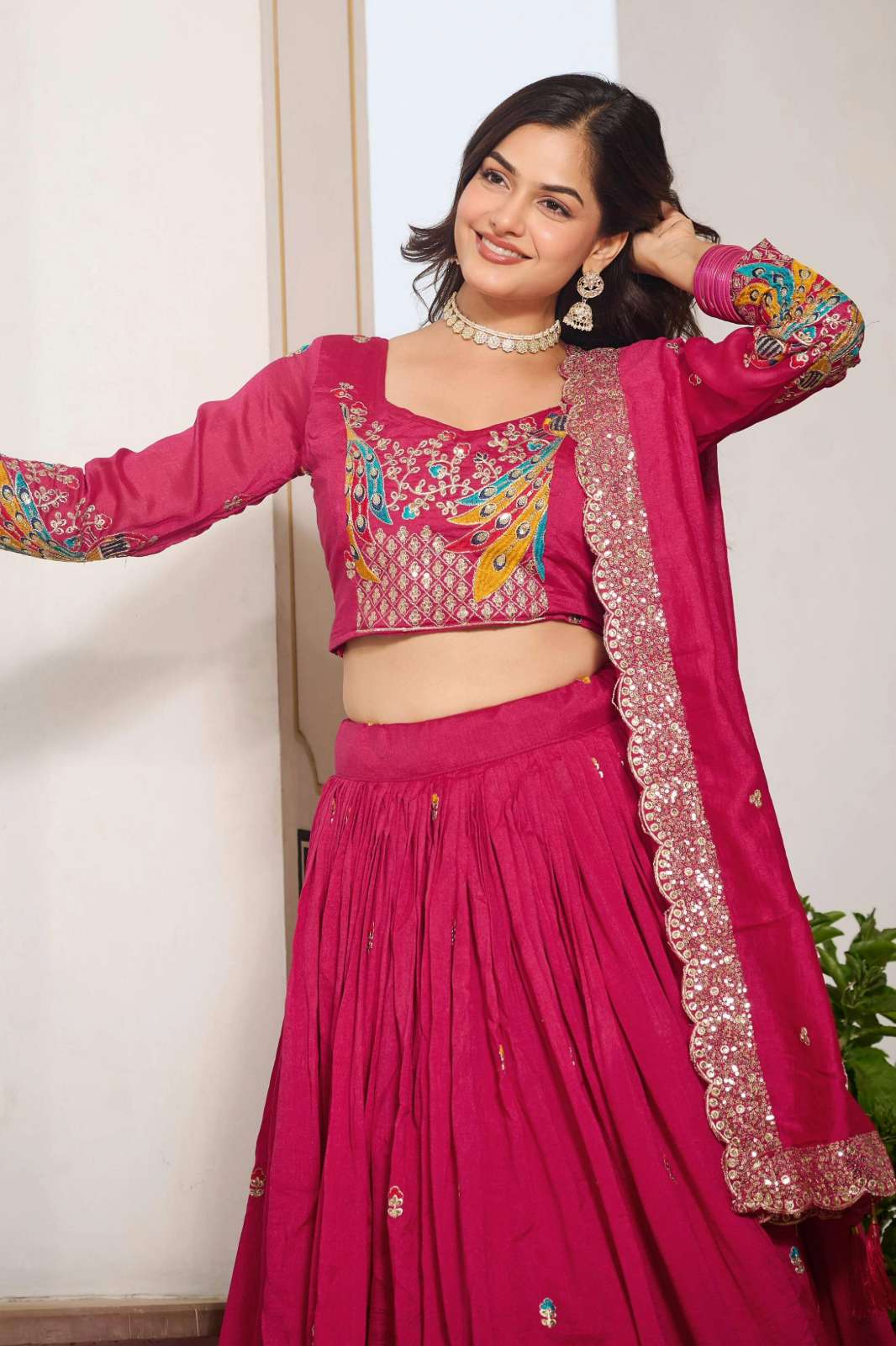 Crazy cloths 113 Pure Vichitra Designer Festival Lehenga Choli
