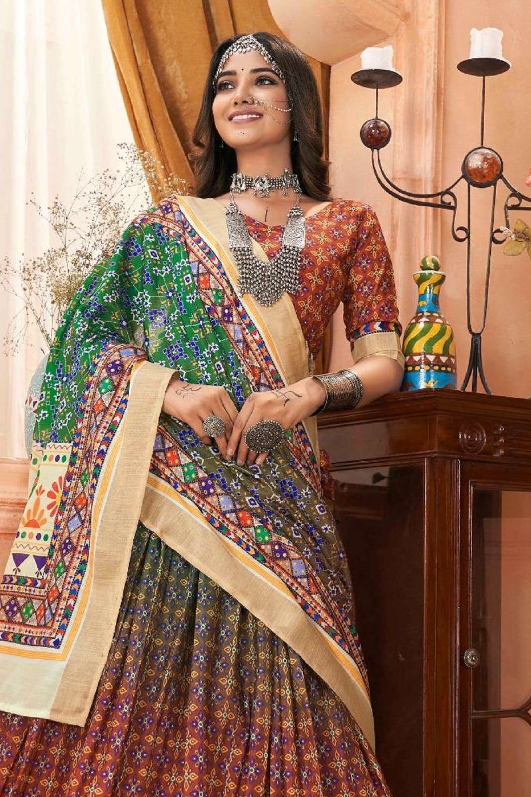 CRAZYCLOTHES DIF 050 SILK COTTON PRINTED LEHENGAS