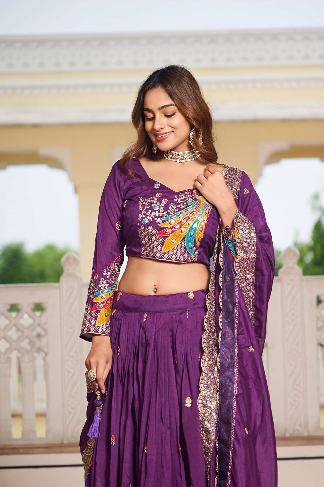 CRAZYCLOTHES RM311 VICHITRA EMBROIERED READY TO WEAR LEHENGAS