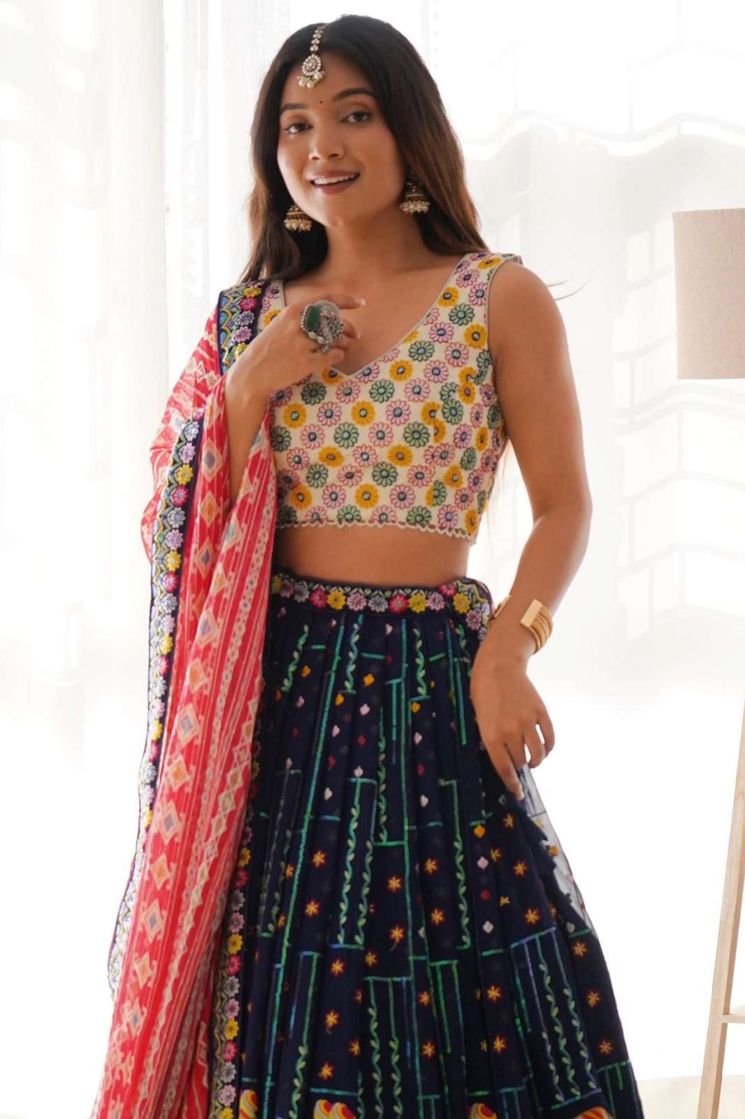 CRAZYCLOTHES SP 34 FAUX GEORGETTE READY TO WEAR LEHENGAS