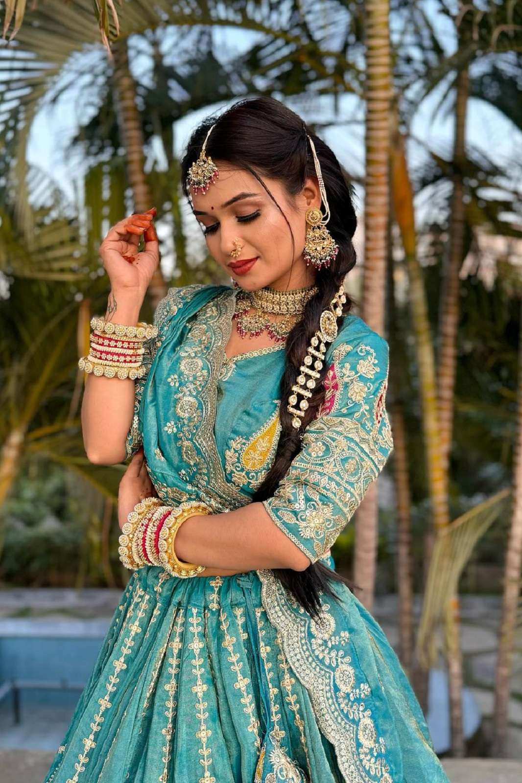 CRAZYCLOTHES TC 259 SHIMMER EMBROIERED READY TO WEAR LEHENGAS