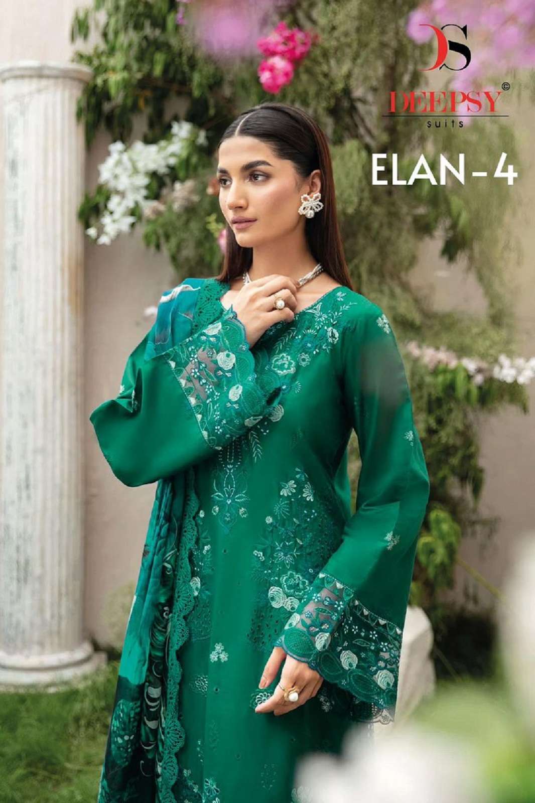 DEEPSY SUITS ELAN LAWN 25 4 COTTON EMBROIERED DRESS MATERIALS