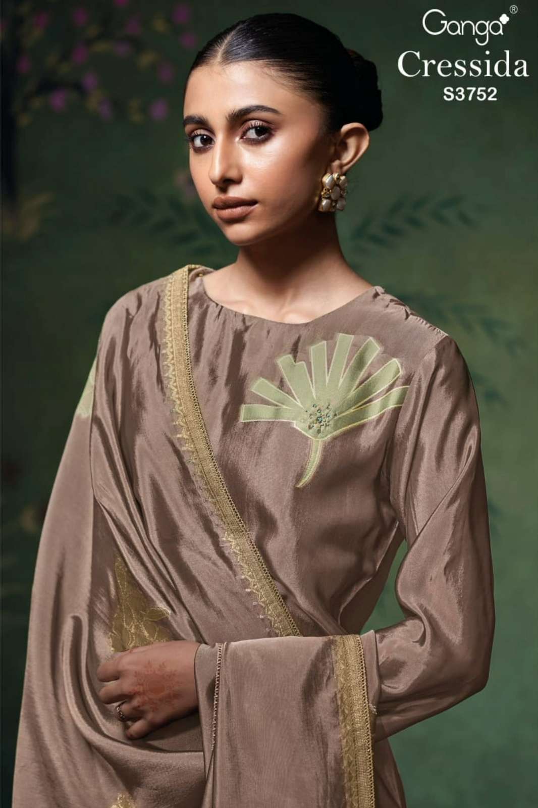 GANGA CRESSIDA S3752 PREMIUM PURE VISCOSE WOVEN SILK SUIT WITH HAND WORK 