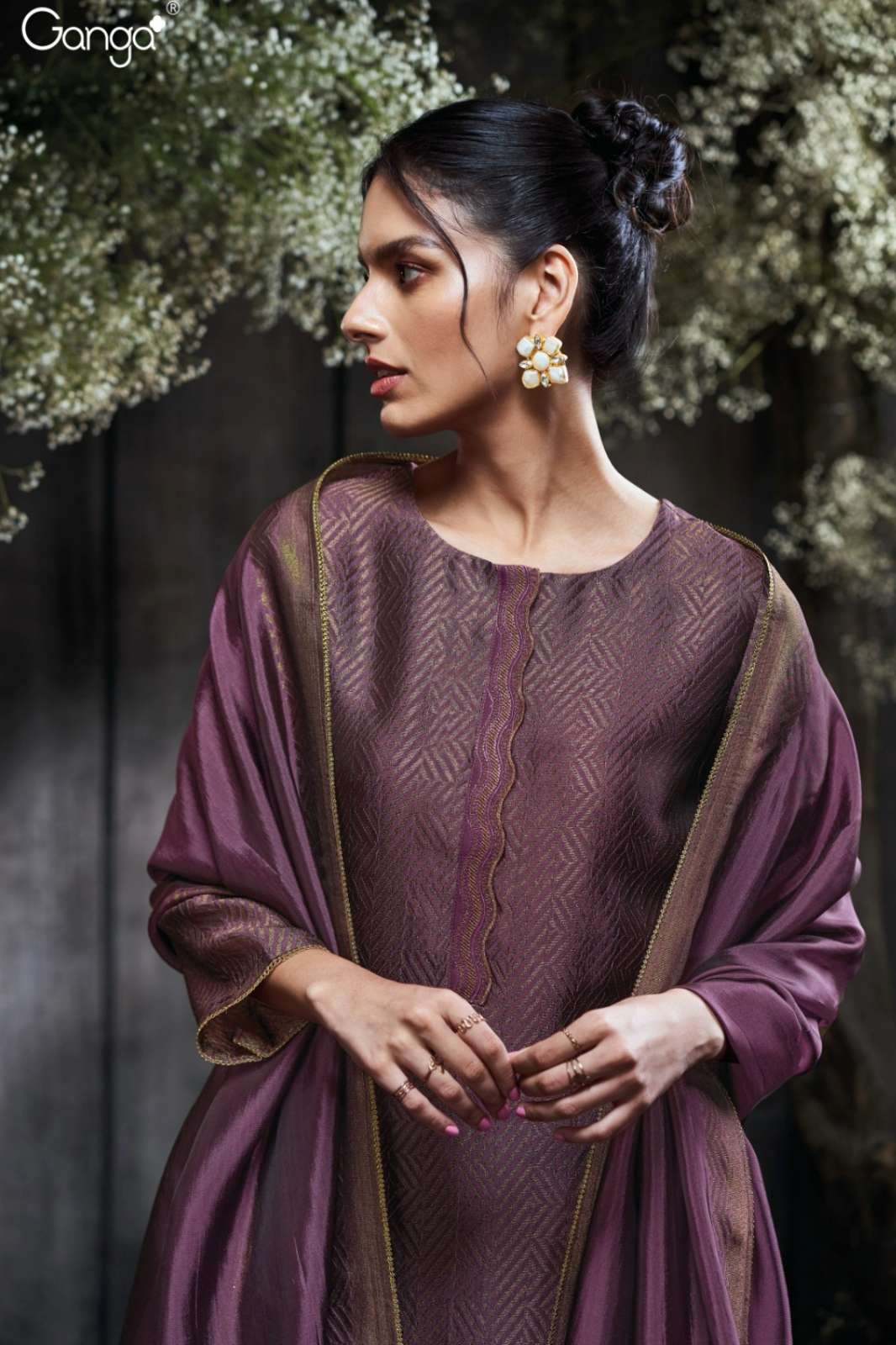 GANGA OSENNA S3503 PREMIUM VISCOSE WOVEN JACQUARD SUIT WITH EMBROIDERY
