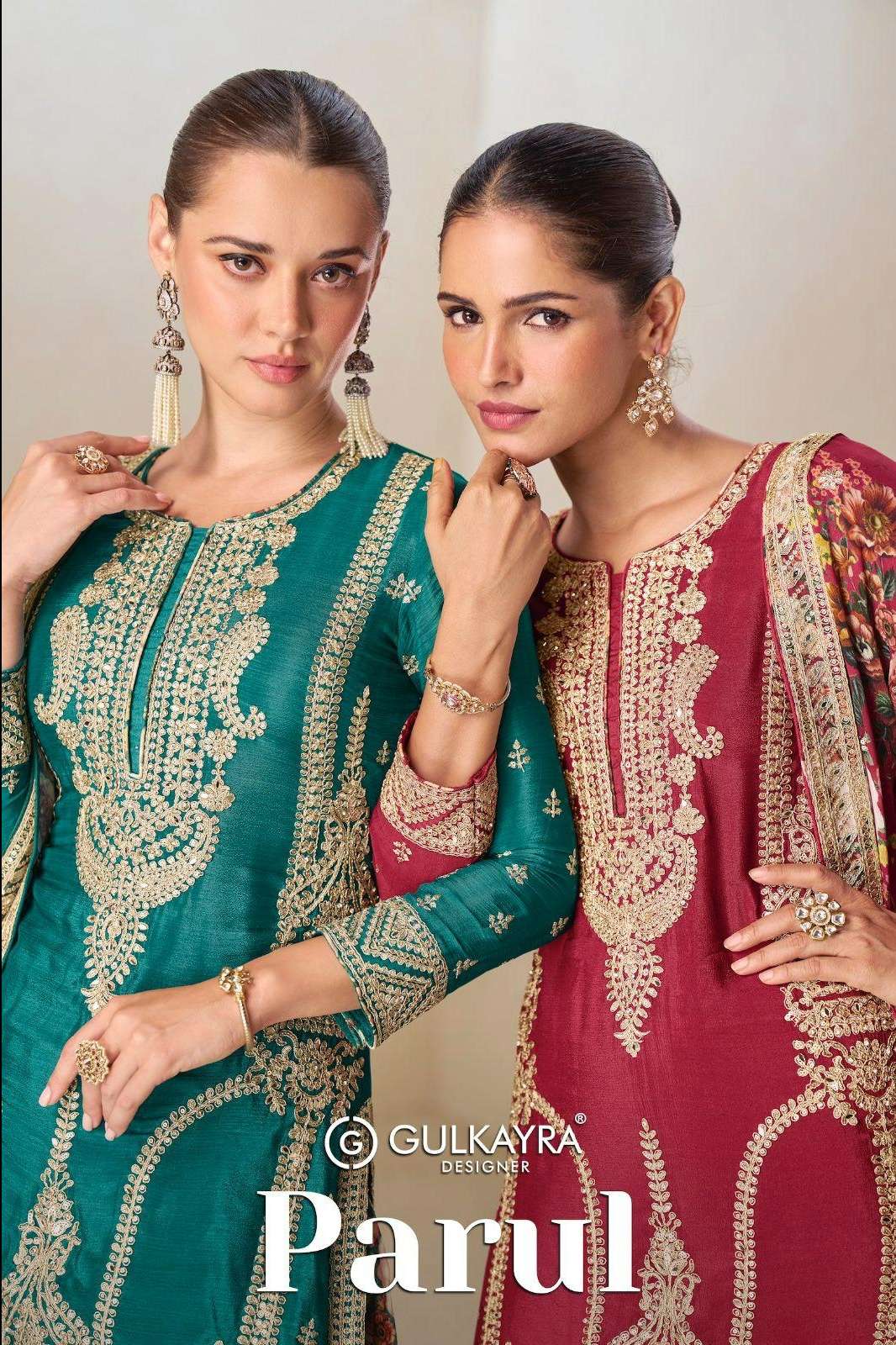 Gulkayra Parul Ready to wear Premium Embroidered Real Chinon Suit