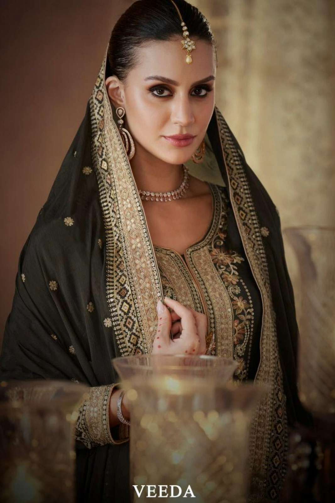 Gulkayra Veeda Ready to wear Premium Embroidered Real Chinon Suit