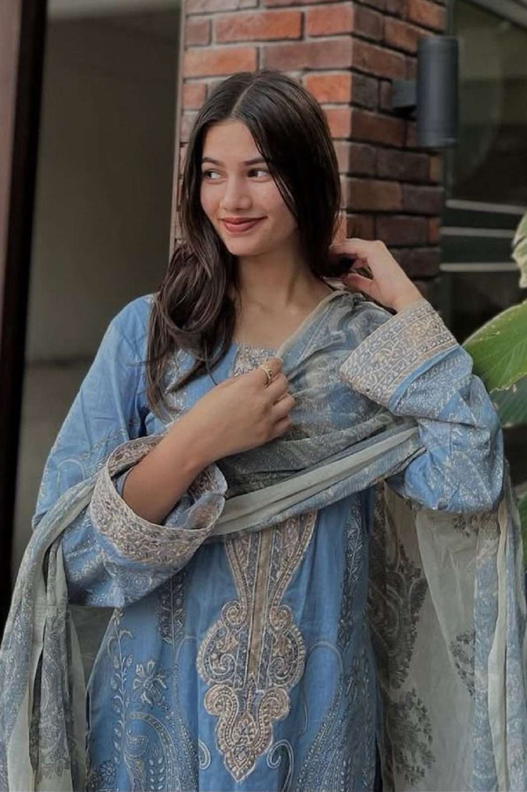 HAZZEL MARIA B 0337 COTTON EMBROIDERY WORKED SUITS 