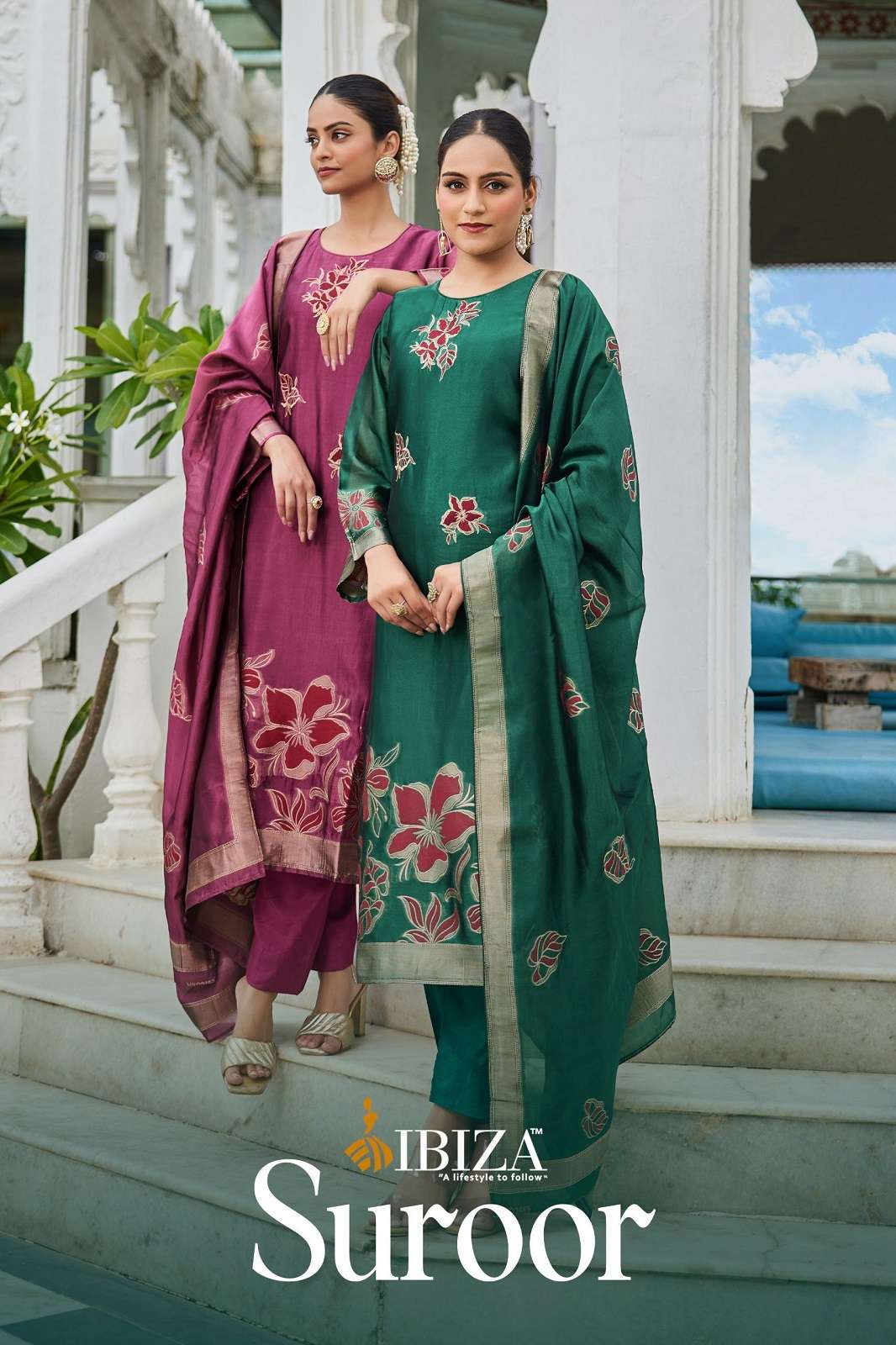 IBIZA SUROOR BANGLORY SILK JAQUARD DRESS MATERIALS