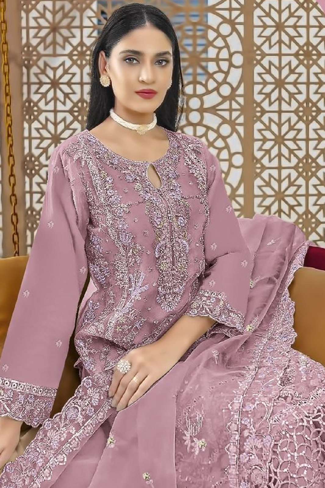 IZNIK FAB 219 ABCD ORGANZA EMBROIDERED SUITS