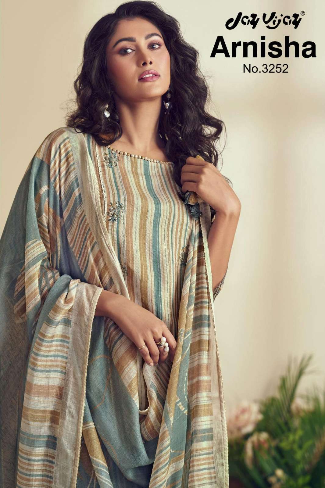 JAY VIJAY ARNISHA 3252 PURE BEMBERG SHIMMER SILK DIGITAL PRINTED SUIT WITH EMBROIDERY