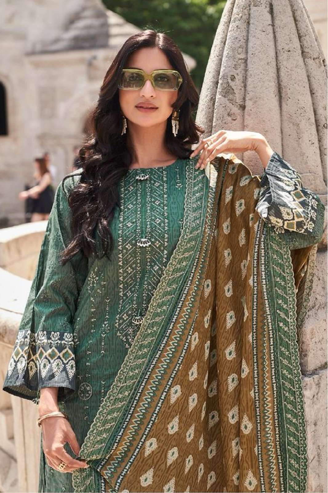 JIHAN 3505 PURE LAWN EMBROIDERED DRESS MATERIALS