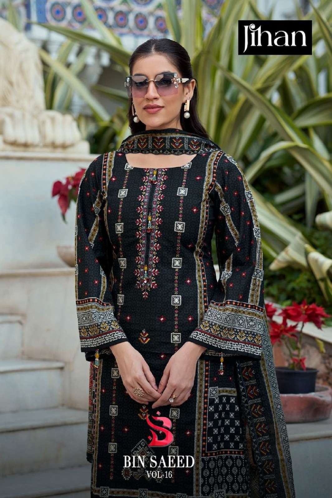 JIHAN BIN SAEED LAWN VOL 16 EMBROIDERED DRESS MATERIALS