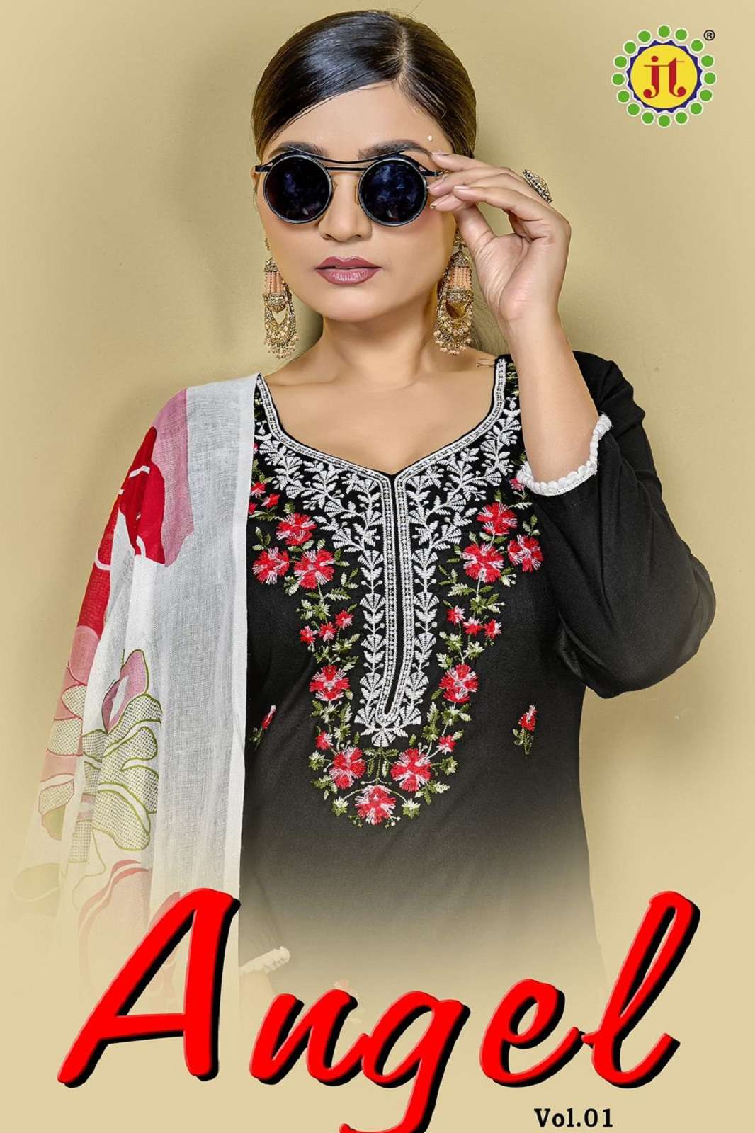 JT ANGEL RAYON EMBROIDERED DRESS MATERIALS