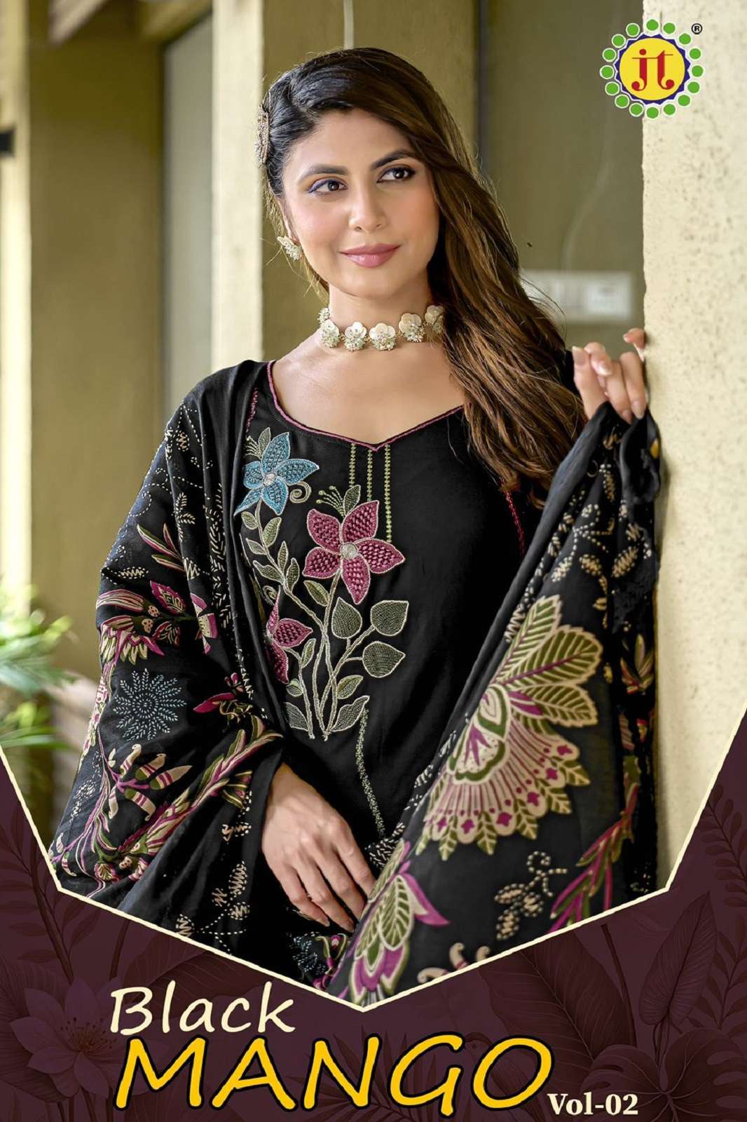 JT BLACK MANGO VOL 2 RAYON PRINTED DRESS MATERIALS