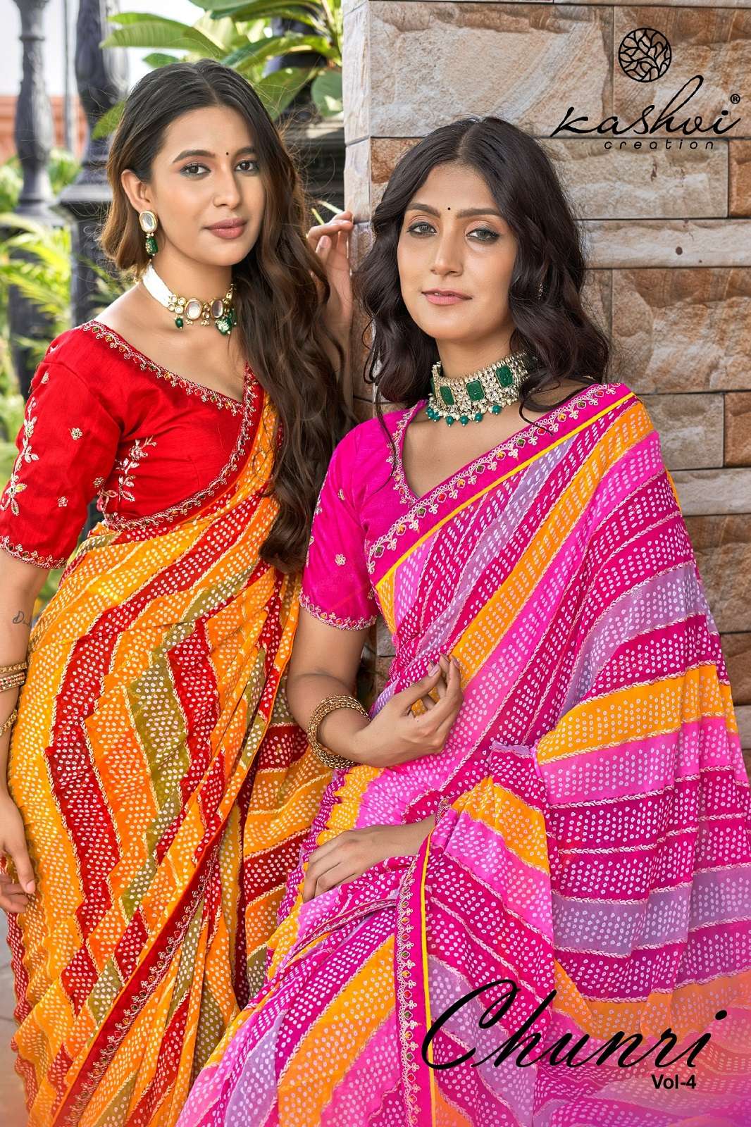 KASHVI CREATION CHUNERI VOL 4 GEORGETTE CODING SAREES