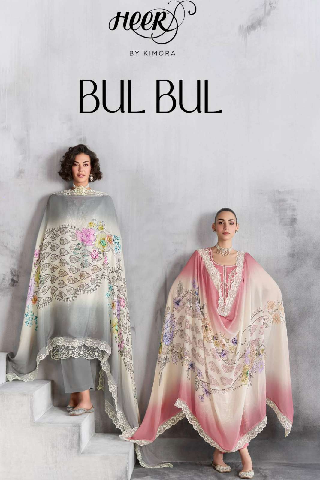 KIMORA HEER BUL BUL PURE MUSLIN DIGITAL PRINTED SUIT WITH DORI EMBROIDERY
