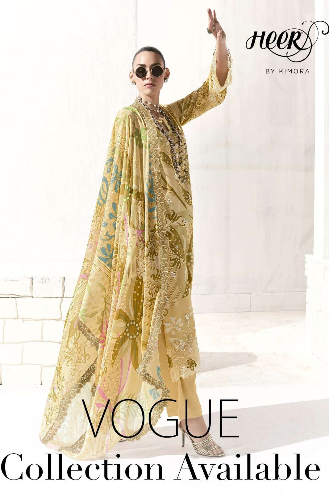 KIMORA HEER VOGUE PURE MUSLIN WITH DIGITAL PRINTED SUIT WITH EMBROIDERY